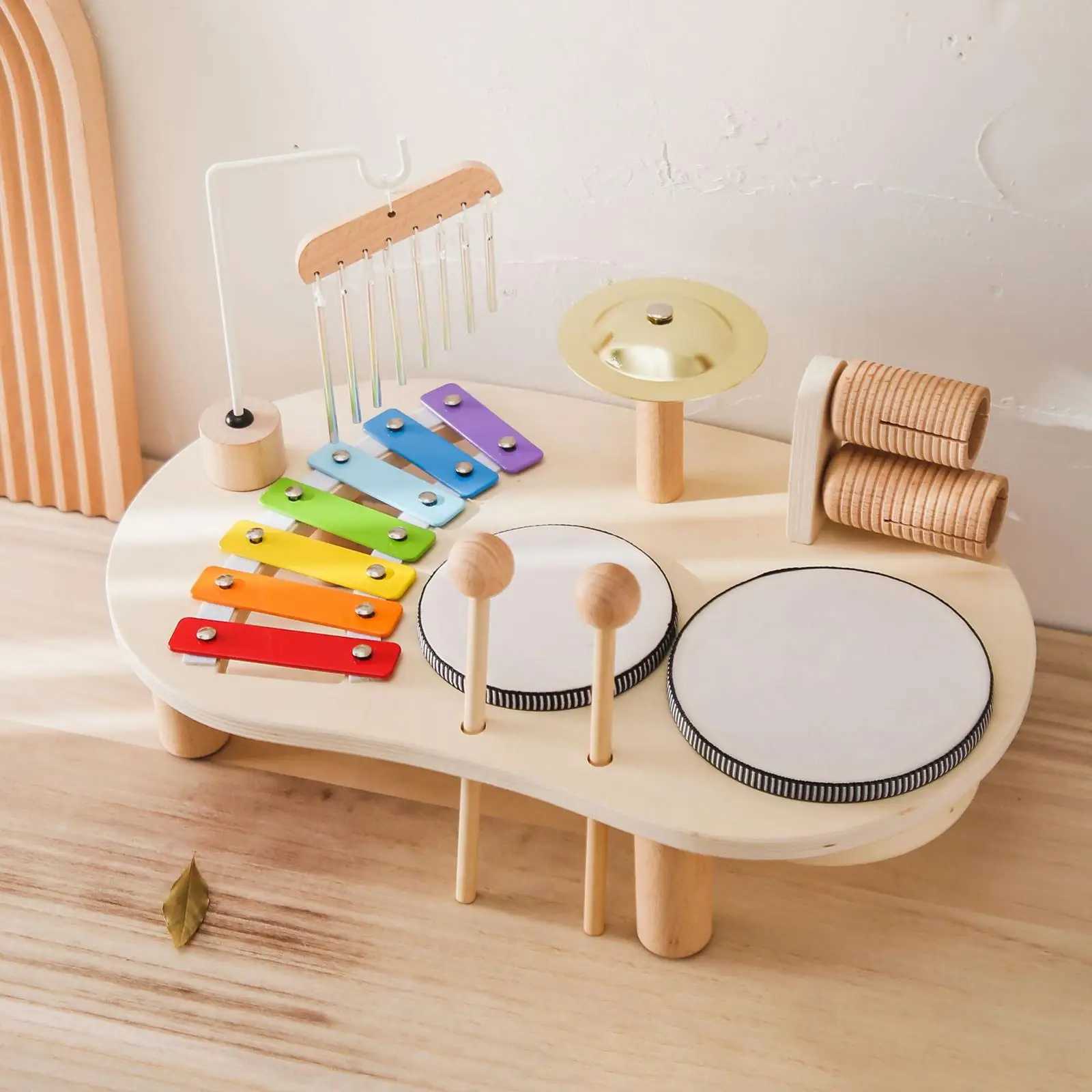Kids Drum Set Hand Percussion Fine Motor Skill Preschool Wooden Musical Kits for Ages 3 4 5 6 Years Old Children Holiday Gifts C250913