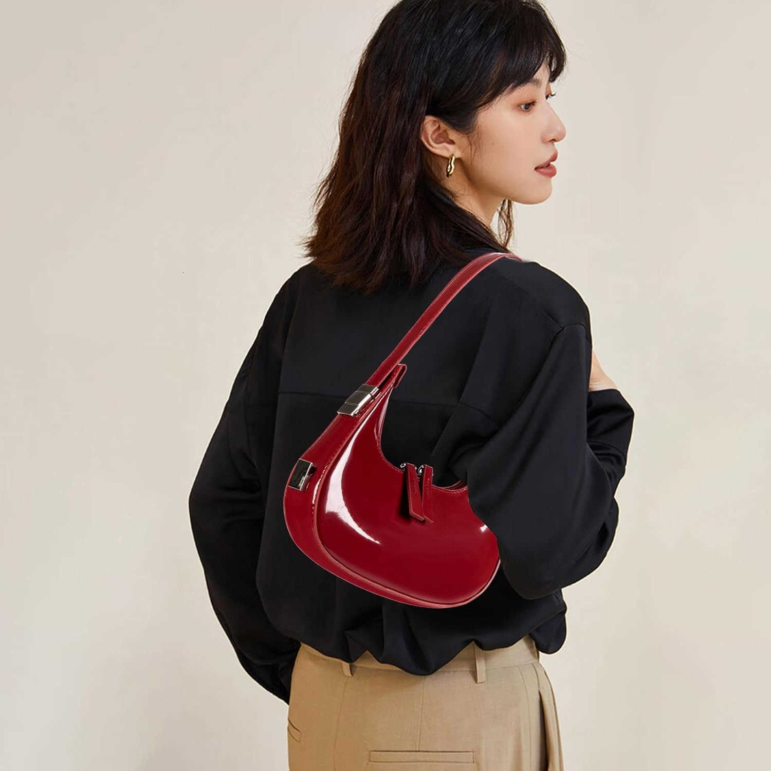 Womens Crescent Shoulder Bags Fashion Y2k 90s Hobo Crescent HandbagsUnderarm Shoulder Purse BagUpsized VersionW250913