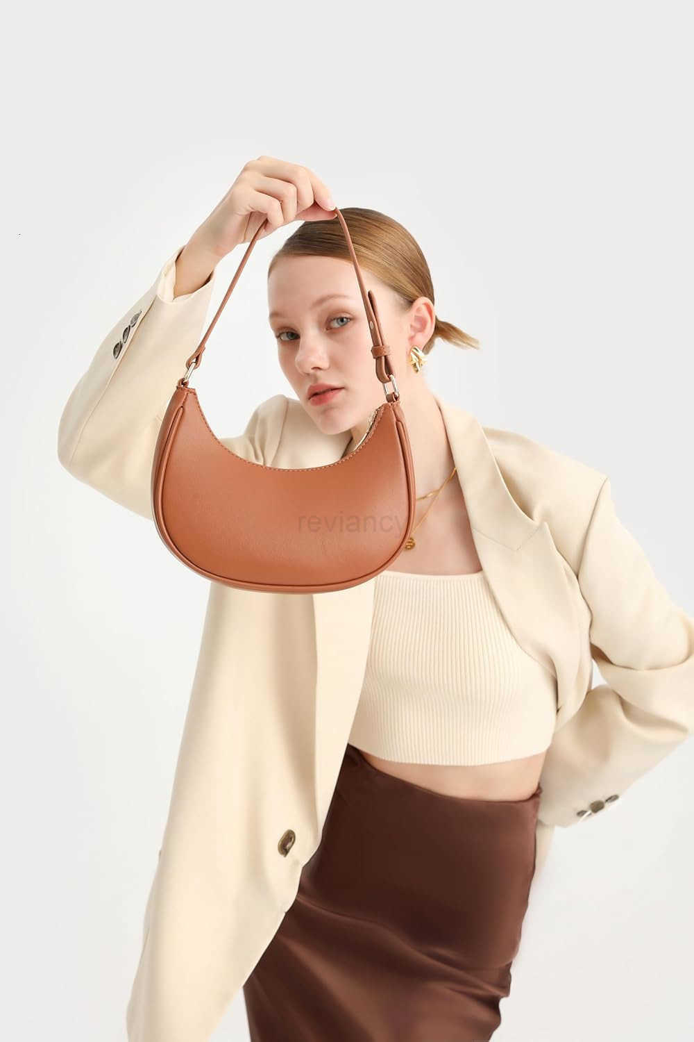 Shoulder Bag with Detachable Long StrapHobo Handbags Top Handle Vegan Leather Going Out Underarm BagW250913