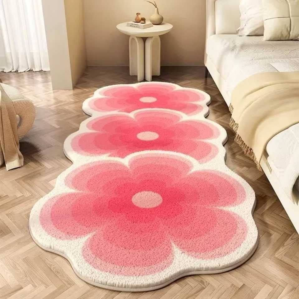 VIKAMA Soft Warm Bedside Floor Mat Simple HighEnd Bedroom Sofa Carpet Washable Waterproof Carpet Suitable Room Rug Home Decorat C250913