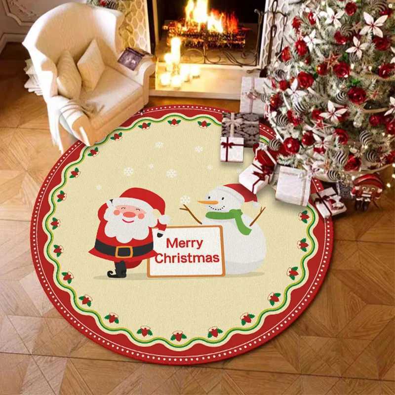 VIKAMA Round Crystal Velvet Bedroom Living Room Christmas Tree Mat Easy Care Carpet Home Decoration C913 H260226