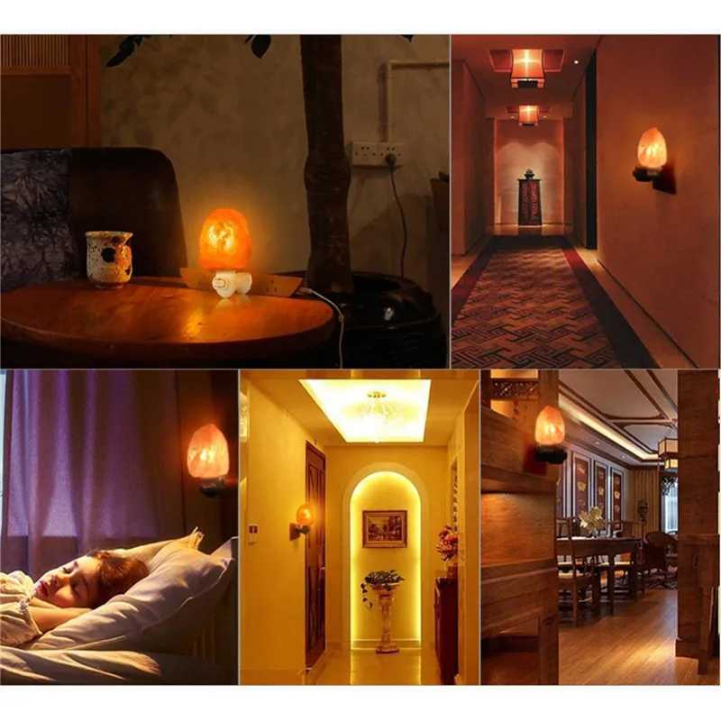 Natural Himalayan Salt Lamp Night Warm Mood Light Crystal Rock Bedside LED for Room Decoration C251122