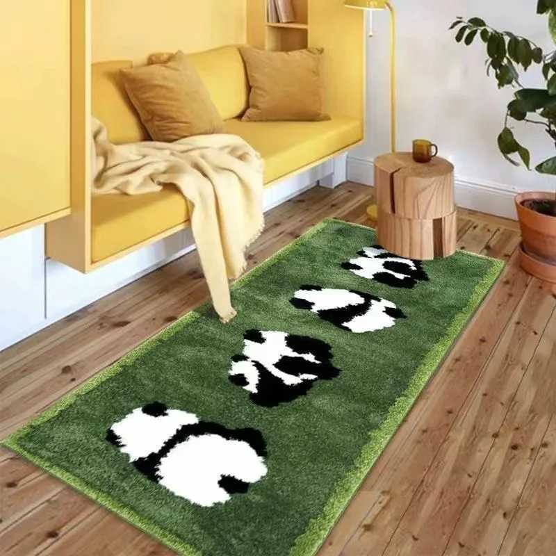 VIKAMA Cute Little Panda Faux Cashmere Carpet Home Bedside Blanket Bedroom Headboard AntiSlip Carpet Home Decoration C250913