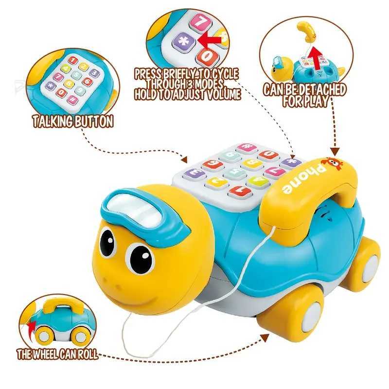 Musical Turtle Crawling baby Toys Interactive Baby Phone Toy with Piano Music Lights Toddlers Early Learning Educational Toys C250913
