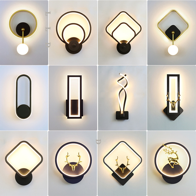 LED wall lamp, bedside, bedroom, modern, simple and creative living room, balcony, staircase, corridor, wall, Nordic style lighting fixtures-113