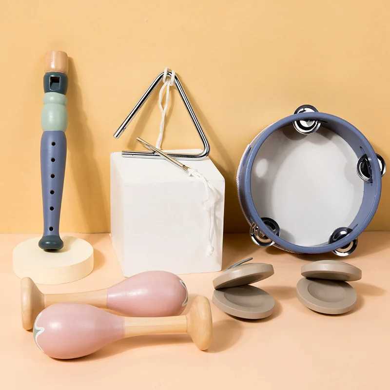 Montessori Wooden Music Discovery Kit 5in1 Set Baby Sensory Toys with Xylophone Shakers Triangle NonToxic Early Learning Gift C250913