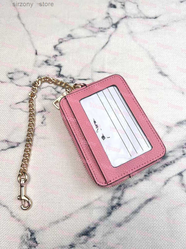 er Bag Charm Co ch New Short strawberry cherry Zip Card Case In Signature Leather Wallet Keychain Fold Purse Wallet of Women Essential Chain Coin Purs