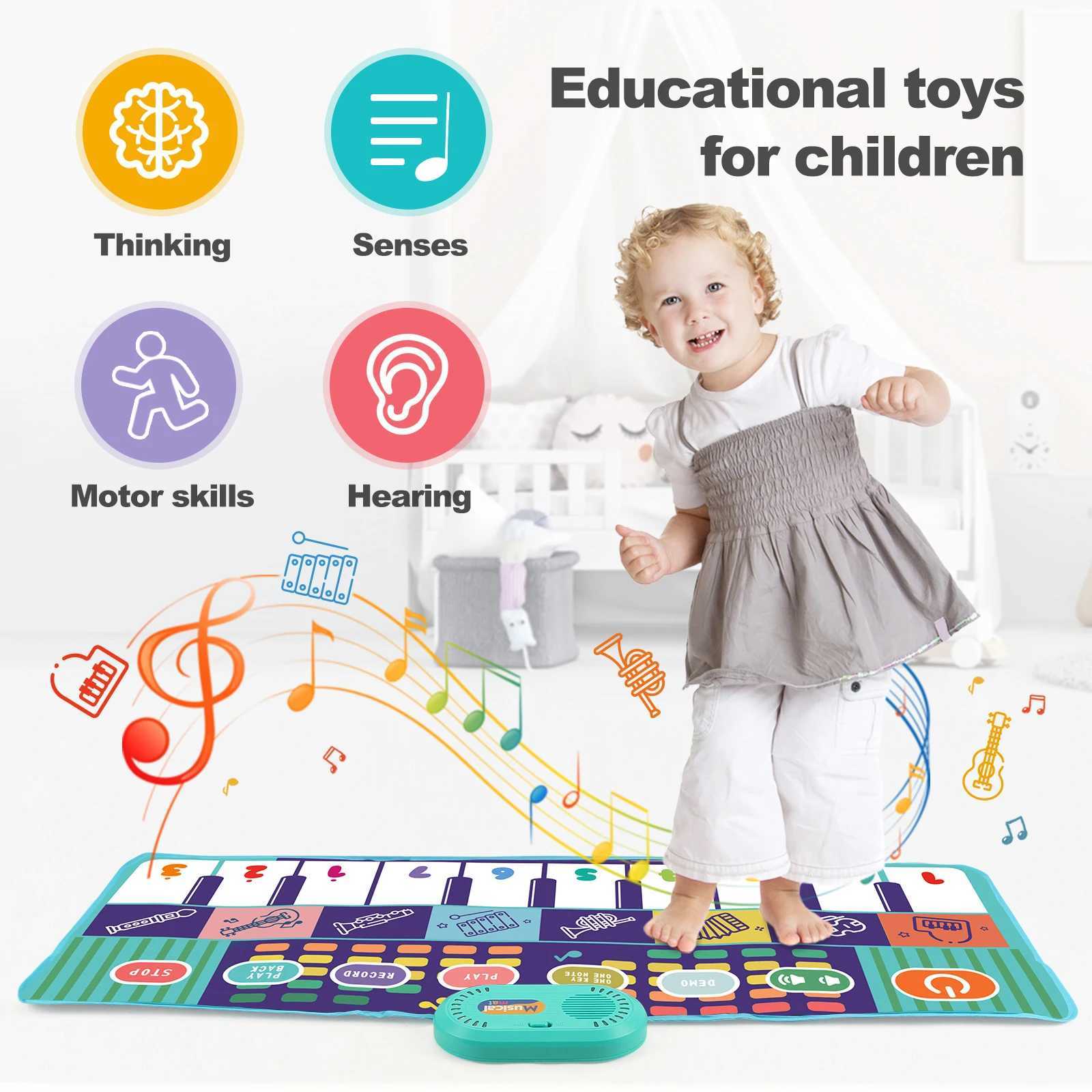 100x36cm Musical Piano Mat Floor Keyboard Musical Carpet Toddle Mat with 8 Instrument Sounds Baby Mat Educational Toys for Kids C250913