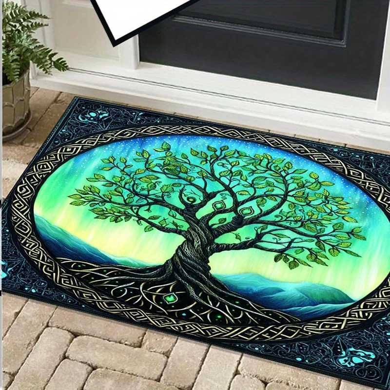 Tree of Life Mandala Rug for Spiritual Retreats Sacred Geometry Promotes Harmony and Balance Perfect for Meditation Rooms C250913