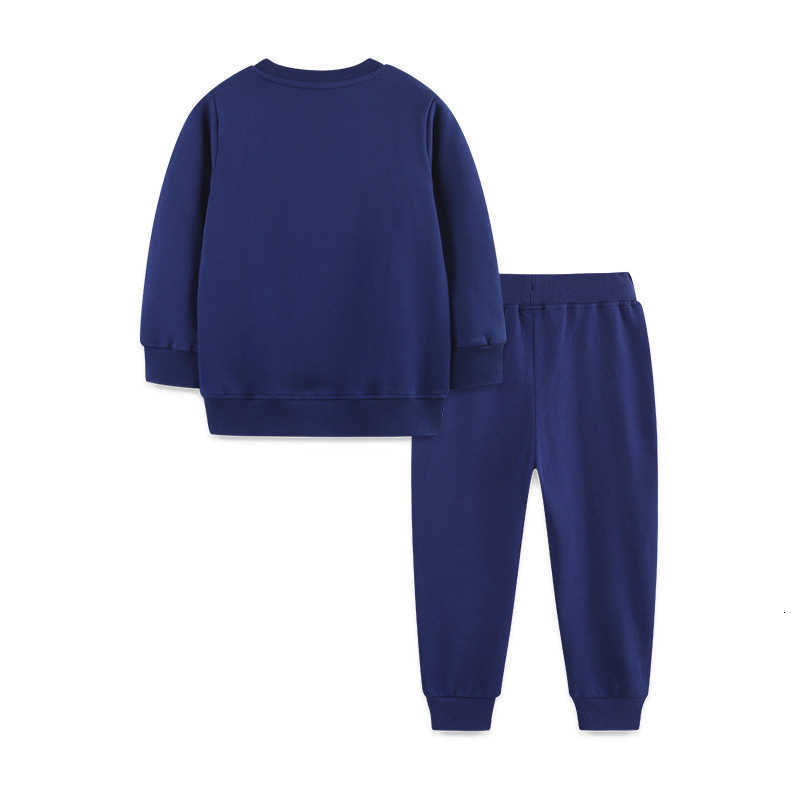Autumn Children's Set Fashion Dinosaur Embroidery Crew Neck Boys' Sweatshirt Set Knitted Cotton Children's Long Pants