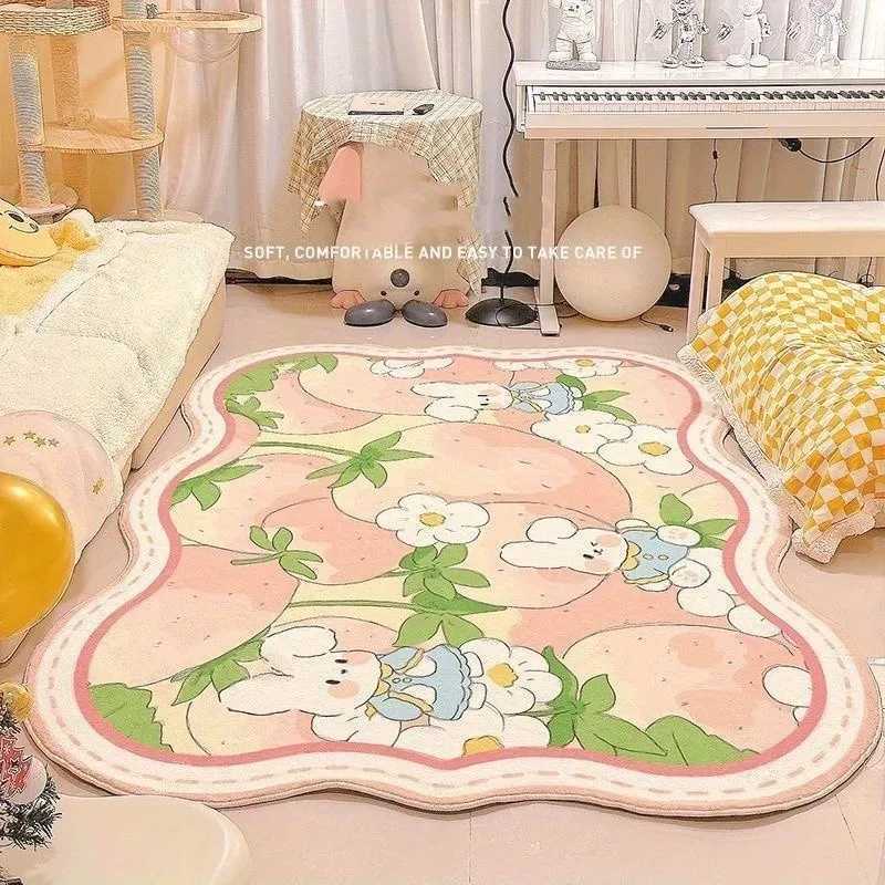 Cartoon Rabbit Carpet Bedroom Rugs Bed Blanket Girls Resistant Thickened Absorbent Antislip Water Absorb Flowers Floor Mat C250913