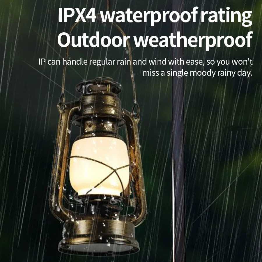 Retro Portable LED Horse Lantern Lamp Rechargeable Hanging Camping Lights 3 Lighting Modes Camping Lamp Waterproof Tent Light C251122