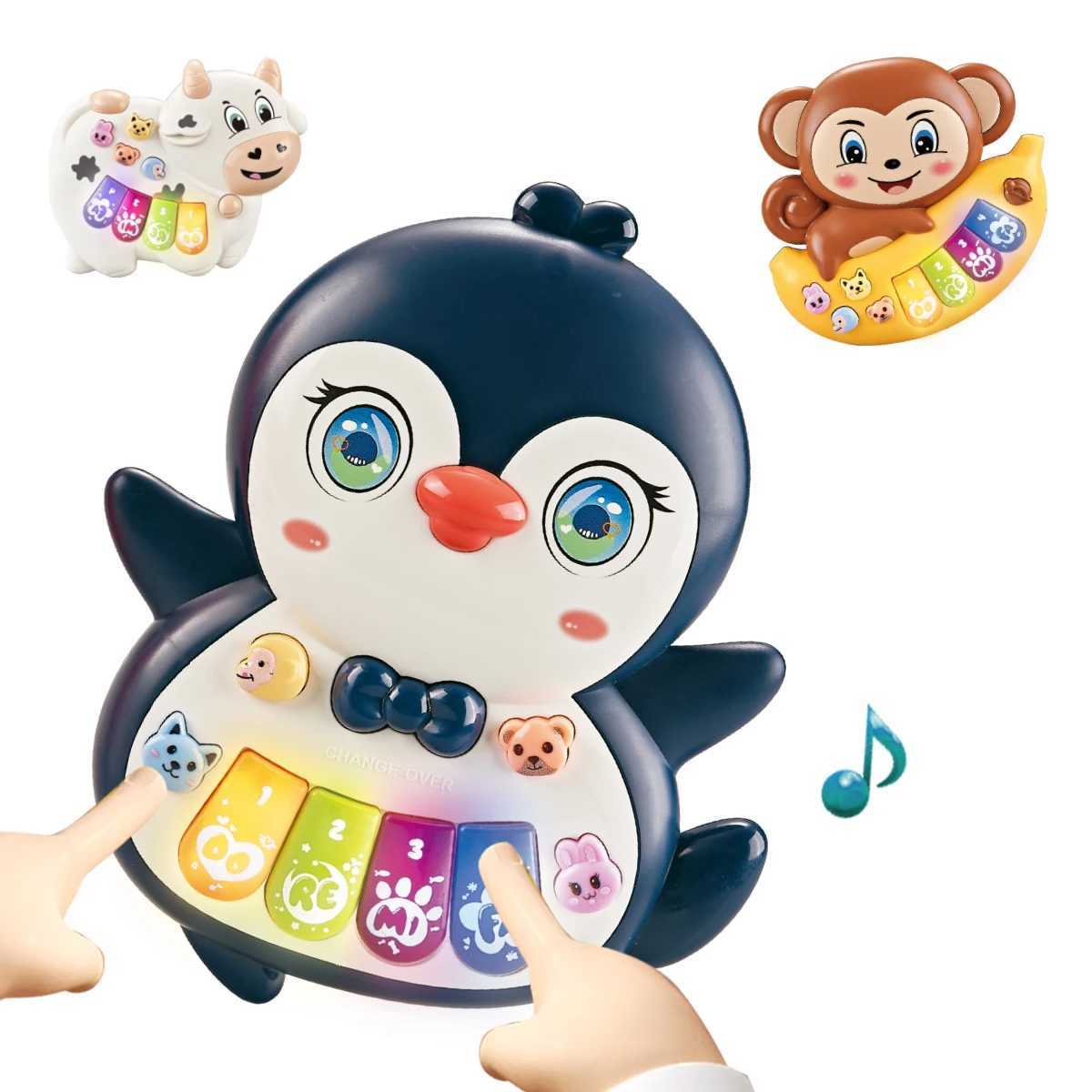 Baby Piano Toys Animal Music Keyboard with Light Early Learning Educational Rabbit Monkey Penguin and Cow Colors Random Gifts C250913