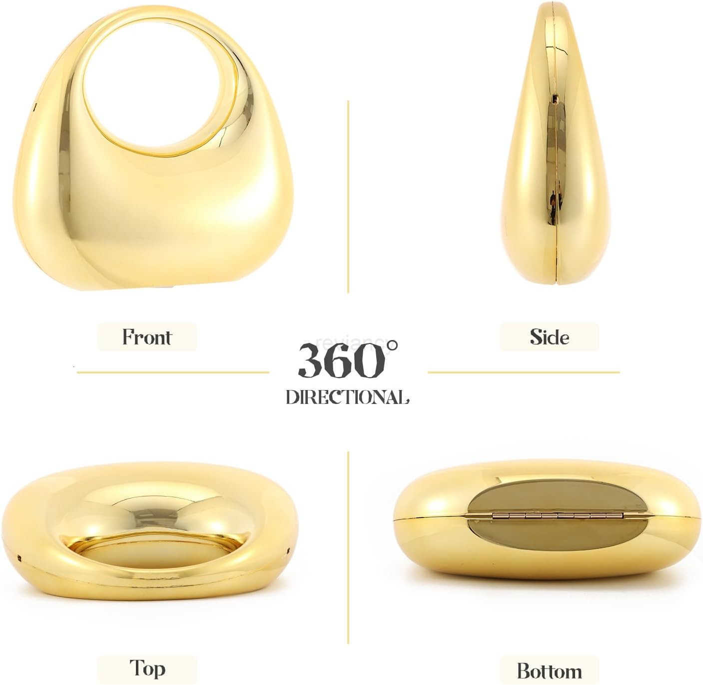 Womens Moon Shape Unique Handbag Acrylic Tophandle Purse Crossbody Evening HandbagW250913