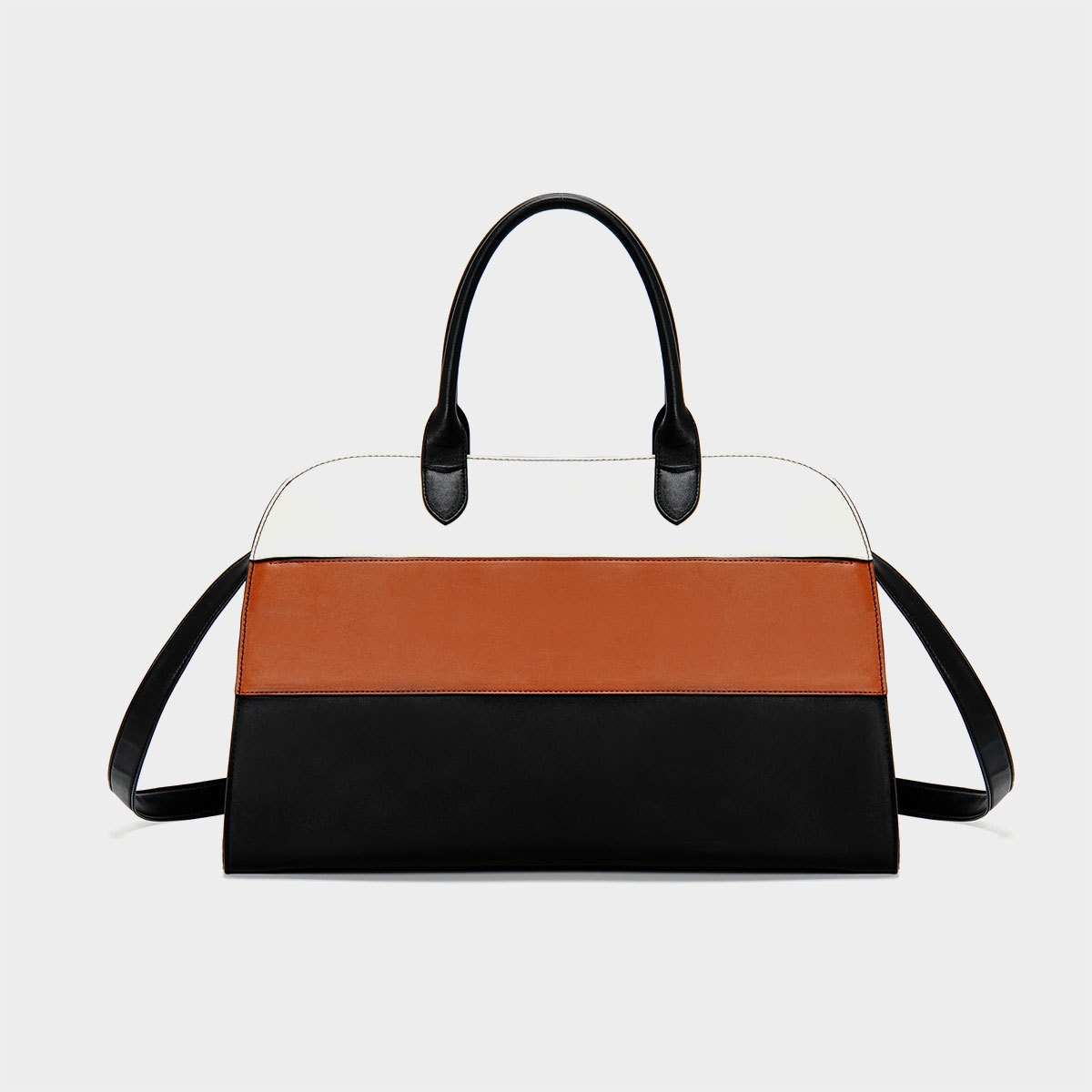 HERMIN 2025 new women's contrasting retro handbag tote bag large capacity shoulder crossbody bag splicing