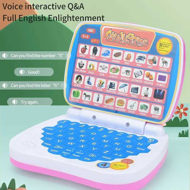 English Learning Small Laptop Toy for Kids 23 Years Boys and Girls Computer for Aphabet ABCNumbersWordsSpellingMathsMusic C250913
