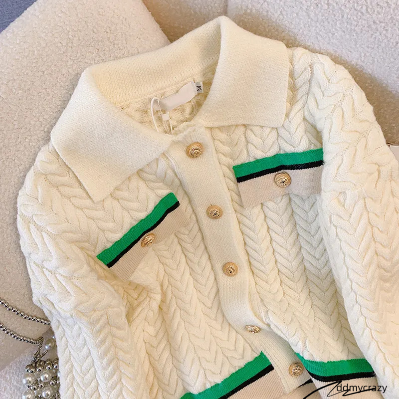 Xiaoxiangfeng Knitted Suit Womens Autumn Highend Elegant Casual Fashion Wideleg Pants Twopiece Set 250718 ddmycrazy