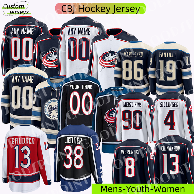 CBJ hockey jersey Johnny Gaudreau #38 Boone Jenner Werenski Merzlikins Sean Monahan Blue Jackets jersey Adam Fantilli Kirill Marchenko Johnny 2025 mens jersey
