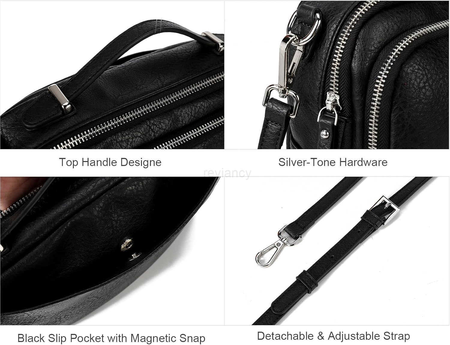 Multi Pockets Crossbody Bags for Women Small Top Handle Purse Satchel and Medium Pocketbooks with Soft Vegan LeatherW250913