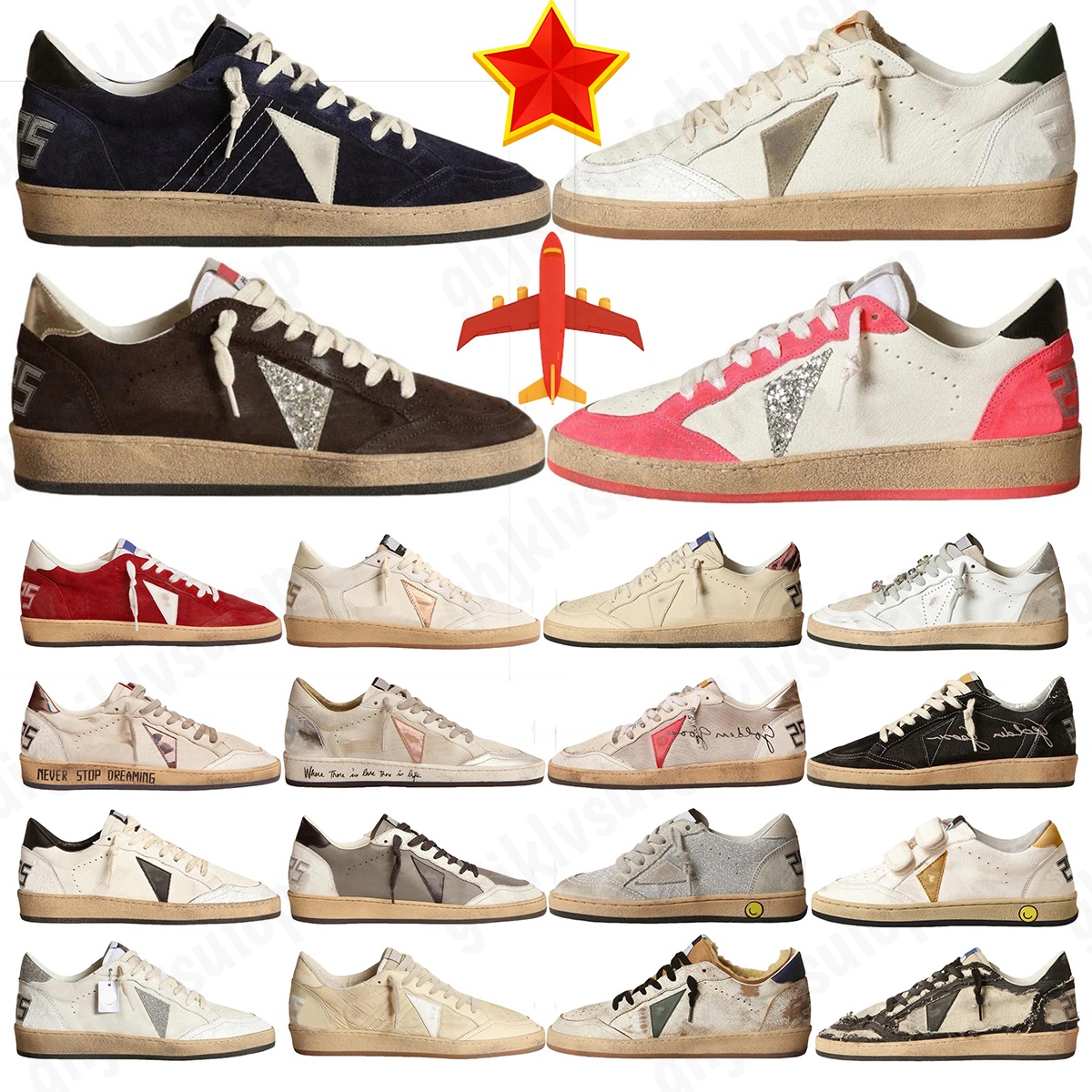 Designer shoes Unisex Retro Italy Dirty Old Sneakers Classic White Tennis Shoes Sequin Leather Shoes Running Casual Do-Old Trainers for Men and Women