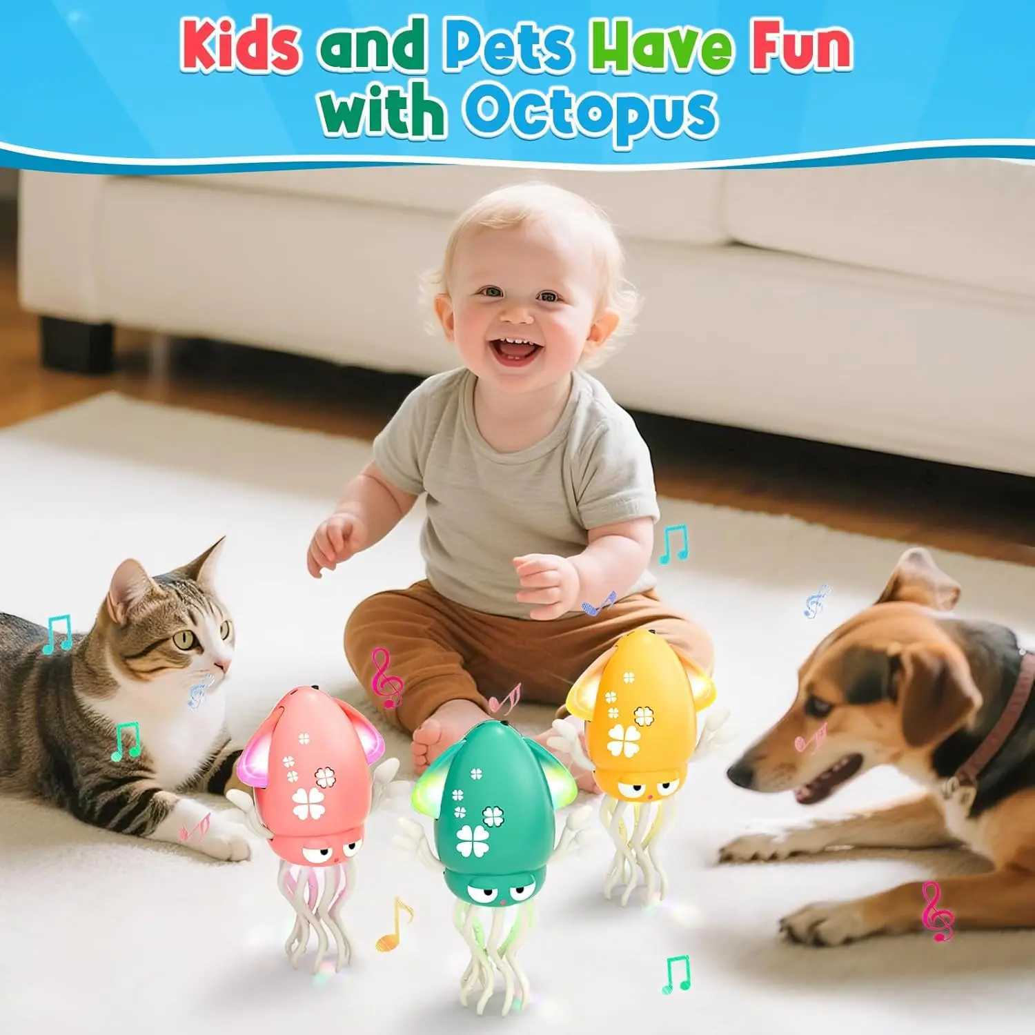 Magic Dancing Octopus Toy Electric Pet Crawling LightMusic Squid Toys for Kids Interactive Development Toddler Tummy Time Gifts C250913