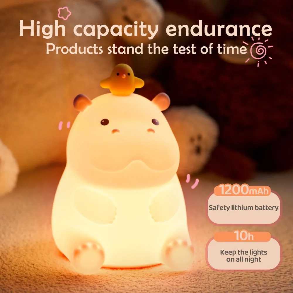 Novelty Animal Silicone Night Light Fox Rabbit Nursery Nightlight Rechargeable Timing Touch Sensor Bedside Table Lamp For Room C250913