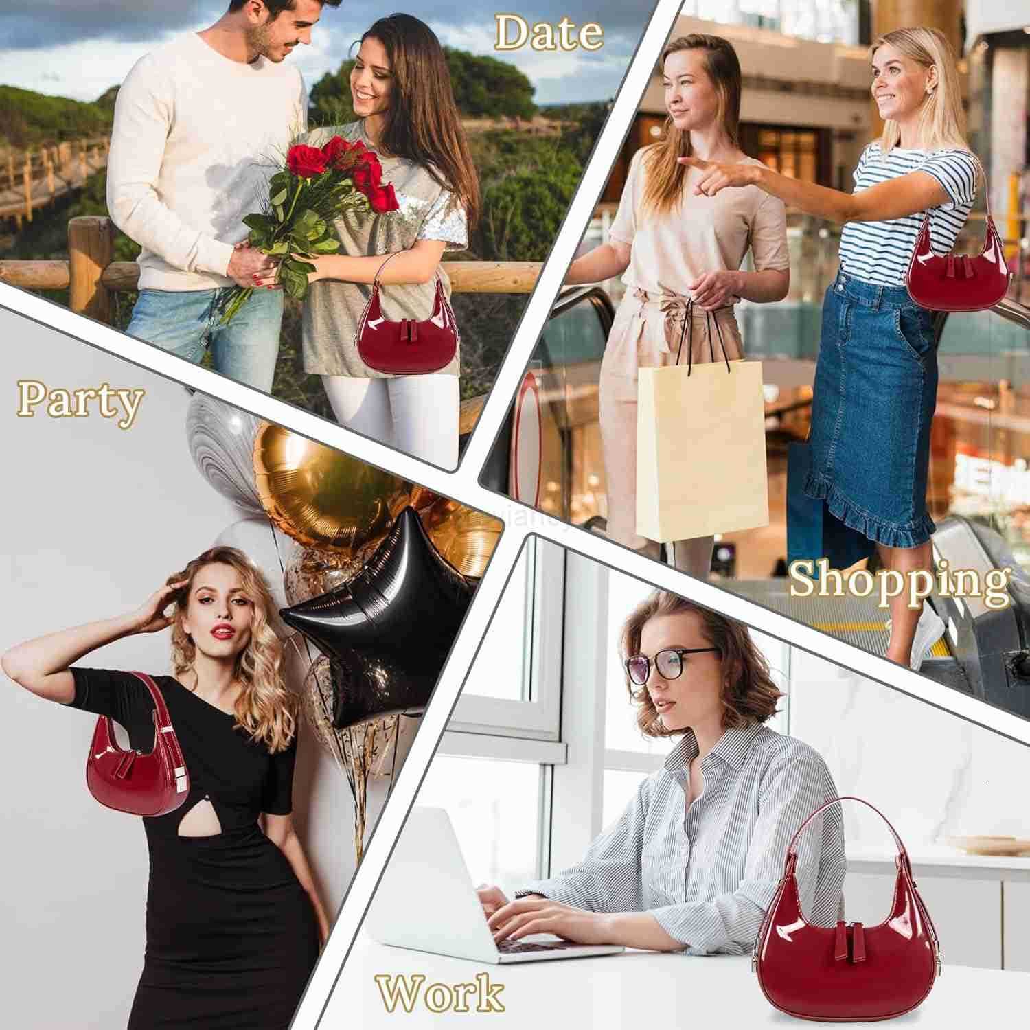 Womens Crescent Shoulder Bags Fashion Y2k 90s Hobo Crescent HandbagsUnderarm Shoulder Purse BagUpsized VersionW250913