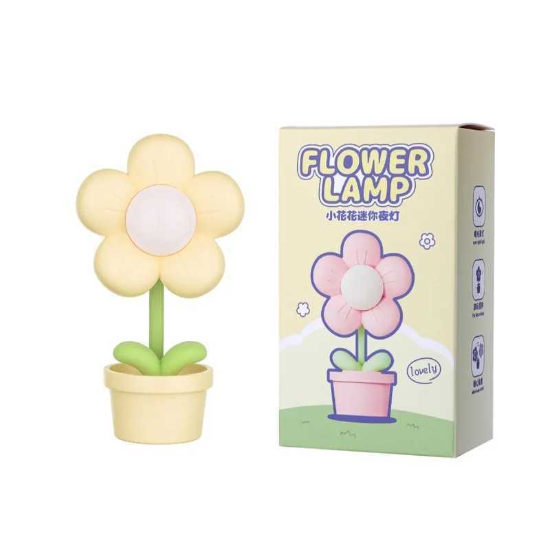 Mini LED Flower Night Light Cute Small Table Lamp Desktop Ornament Bedside Bedroom Ambient Lights Children Toy Kids Holiday Gift C251122