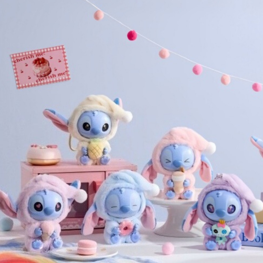 Genuine Mingchuang Premium Disney Stitch has to eat a blind box vinyl plush doll ornament no matter how sleepy it is.