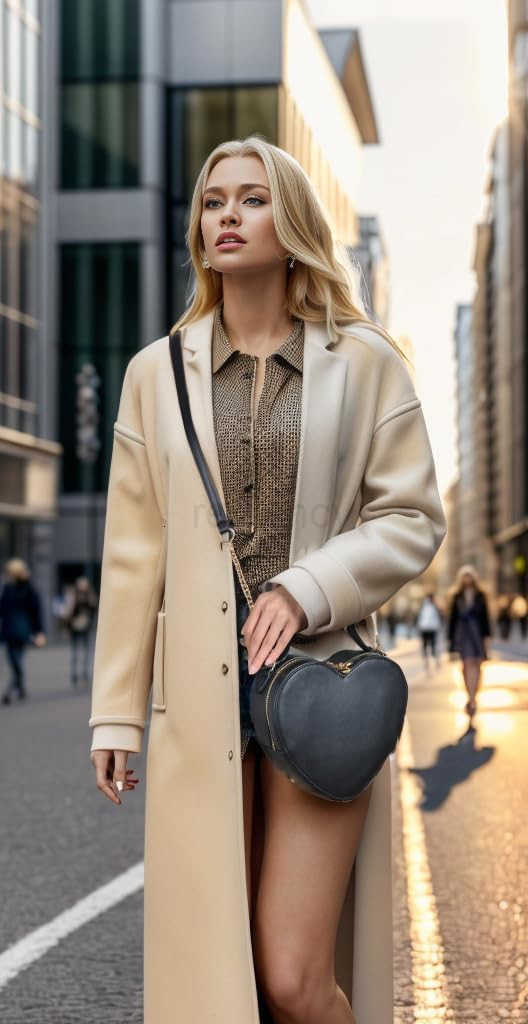 Heart Shape Satchel Crossbody Purse for women Zip Around Shoulder BagW250913