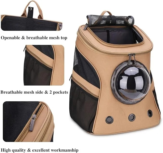 Large pets carry backpacks, bubble backpacks carry fat cats and puppies, and airlines approve easy travel pet cage