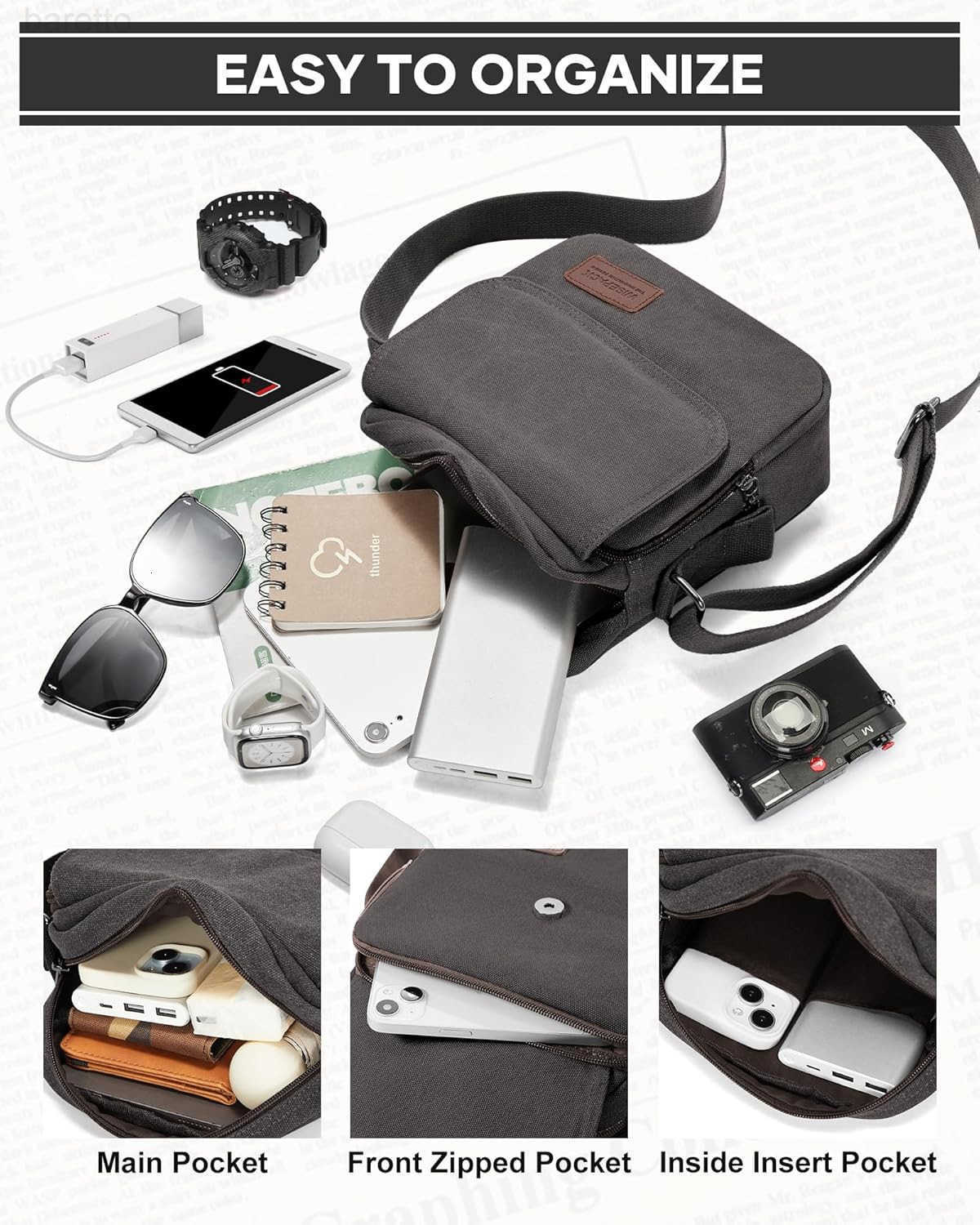 Crossbody Bag for MenCanvas Messenger Shoulder Bags Crossbody Satchel Bag Mens Side Bags Over the Shoulder Purse Z2509013