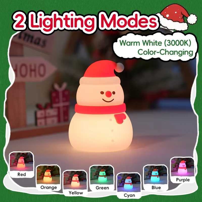 Silicone Christmas Snowman Night Lights Adjustable Light Childrens Night Lights Christmas Gift Rechargeable Bedroom Decorations C250913