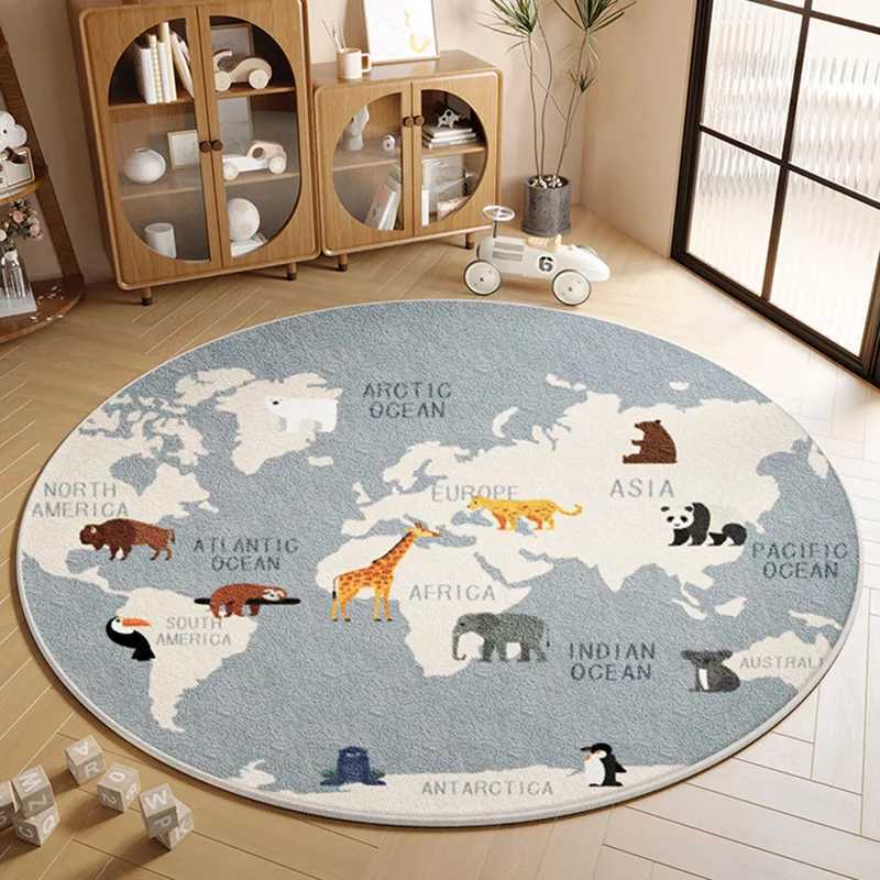 Round Animal Modular Carpet Children Room Reading 2024 New Carpets Bedroom Bedside Sofa Coffee Table Waterproof Anti Slip Rug C250913