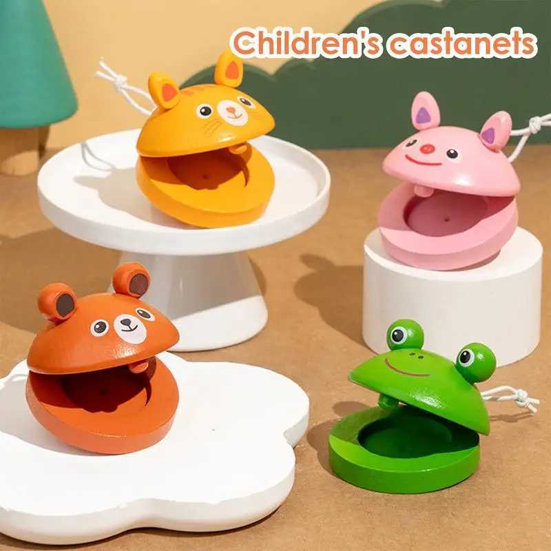 Kids Cartoon Wooden Castanets Music Instruments Baby Clapper Handle Musical Instruments Toys Educational Toys For Children C250913