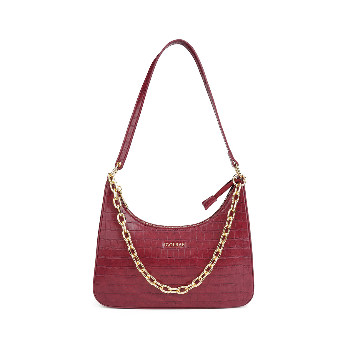 HERMIN 2025 New Crocodile Pattern Single Shoulder Underarm Women's Bag Fashion Crossbody Bag Chain Leather Bag