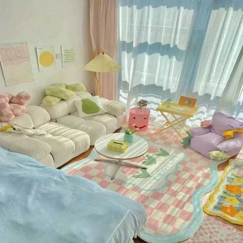 Cartoon Rabbit Carpet Bedroom Rugs Bed Blanket Girls Resistant Thickened Absorbent Antislip Water Absorb Flowers Floor Mat C250913