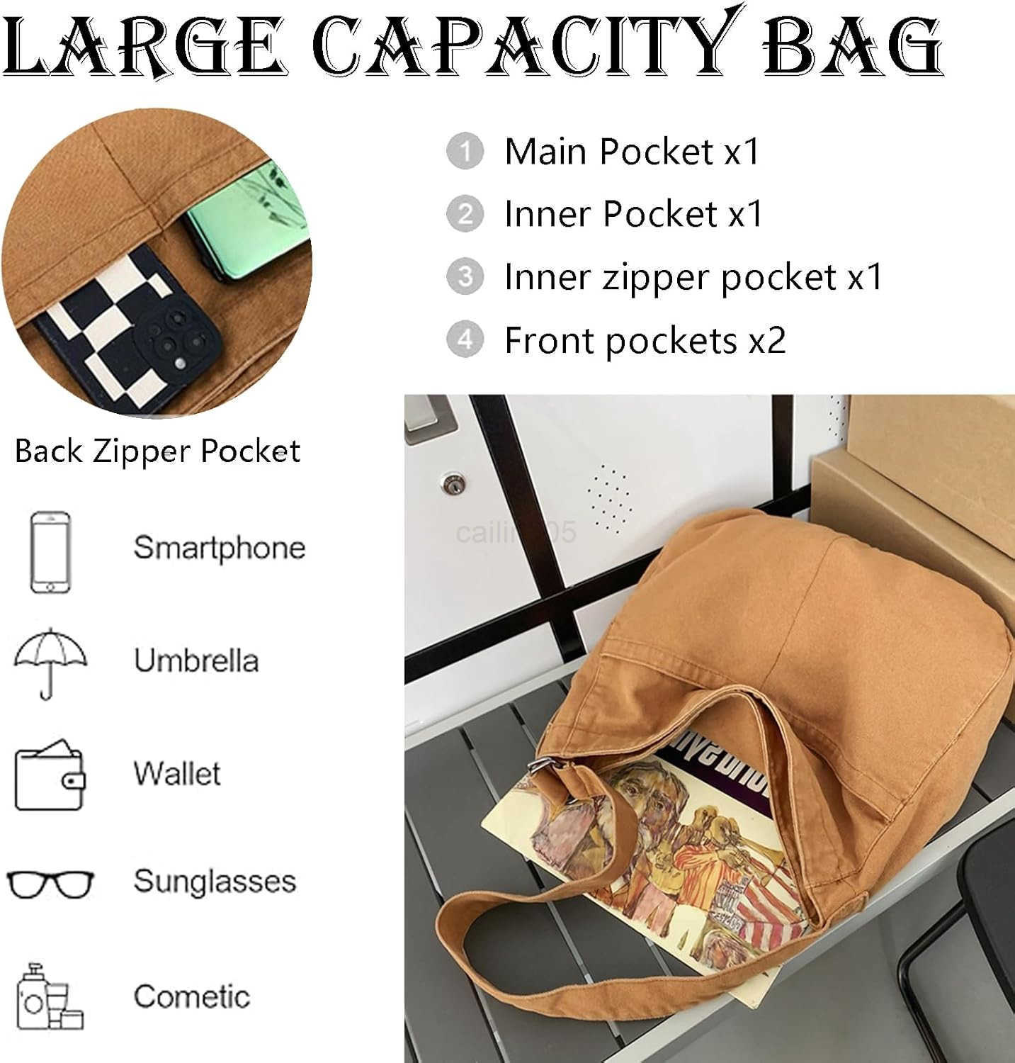 Crossbody Shoulder Bag Casual Hobo Bag Travel Tote Bag Messenger Bags Cute Large Purse for Women Z259013
