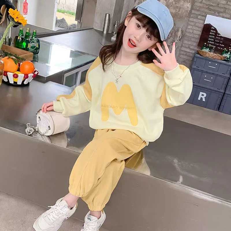 Autumn Girls Set Spring Leisure Girls Clothes Cute Long Sleeves SweaterCasual Pants Korean Fashionable Loose Sports Suits C250913