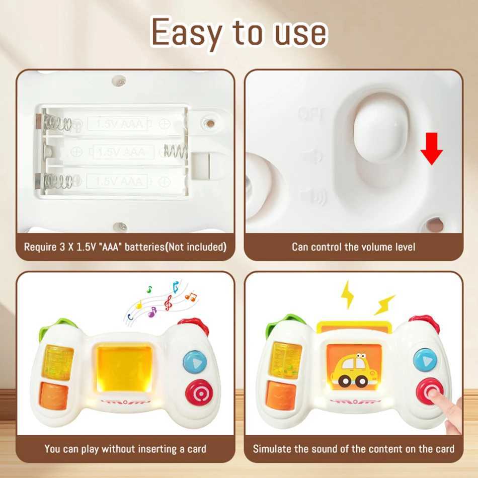Baby Simulation Game Console Toy Flash Card Learning Toy with MusicLight Finger Action Fine Training Educational Montessori Toy C250913