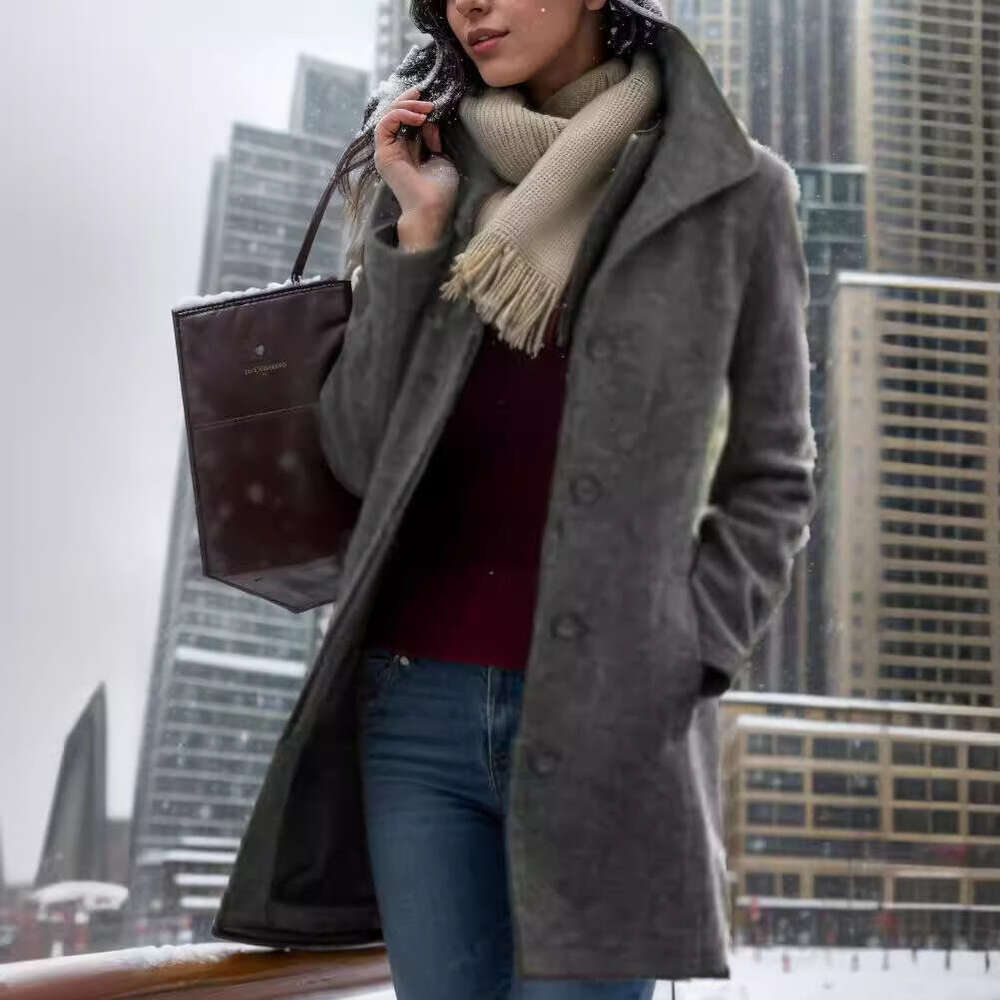 womens coat jackets womens fur coat womens coat jackets womens fur coat Autumn Winter European and American New Women's Clothing Retro Mid-Length