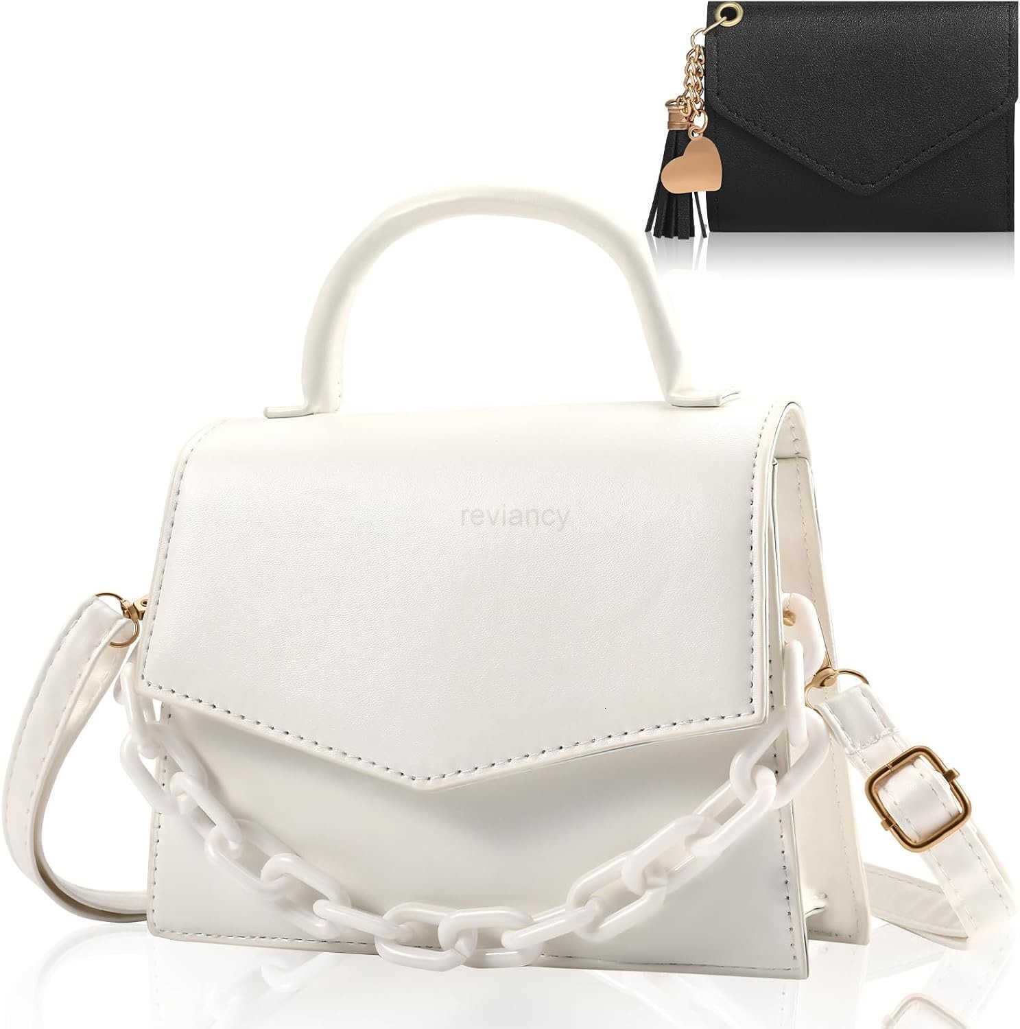 Small Crossbody Bags for Women Girls Trendy Top Handle Satchel Purses with Detachable Acrylic ChainW250913
