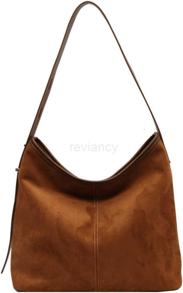 Tote Bag for Women Suede Classic Tophandle Shoulder Bags Slouchy Hobo Crossbody Bag Retro College Work Purse HandbagW250913