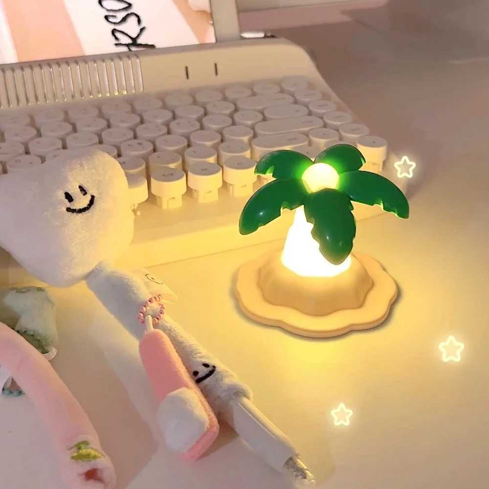 Mini Night Light LED Cartoon Coconut Tree Desk Lamp Desktop Ornament Bedside Bedroom Table Lights Children Boy Holiday Gifts C250913