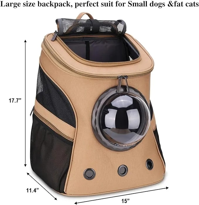 Large pets carry backpacks, bubble backpacks carry fat cats and puppies, and airlines approve easy travel pet cage