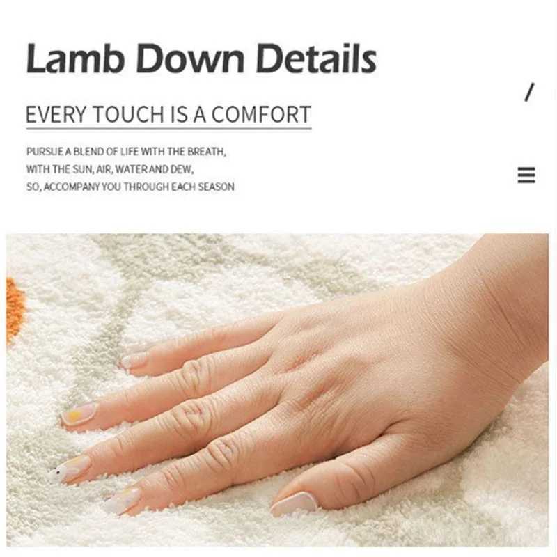 New 2024 Bedroom Balcony Wave Shaped Carpets Flower Bedside Rugs Living Room Sofa Absorbent Ins Style Floor Cushion Mats C250913