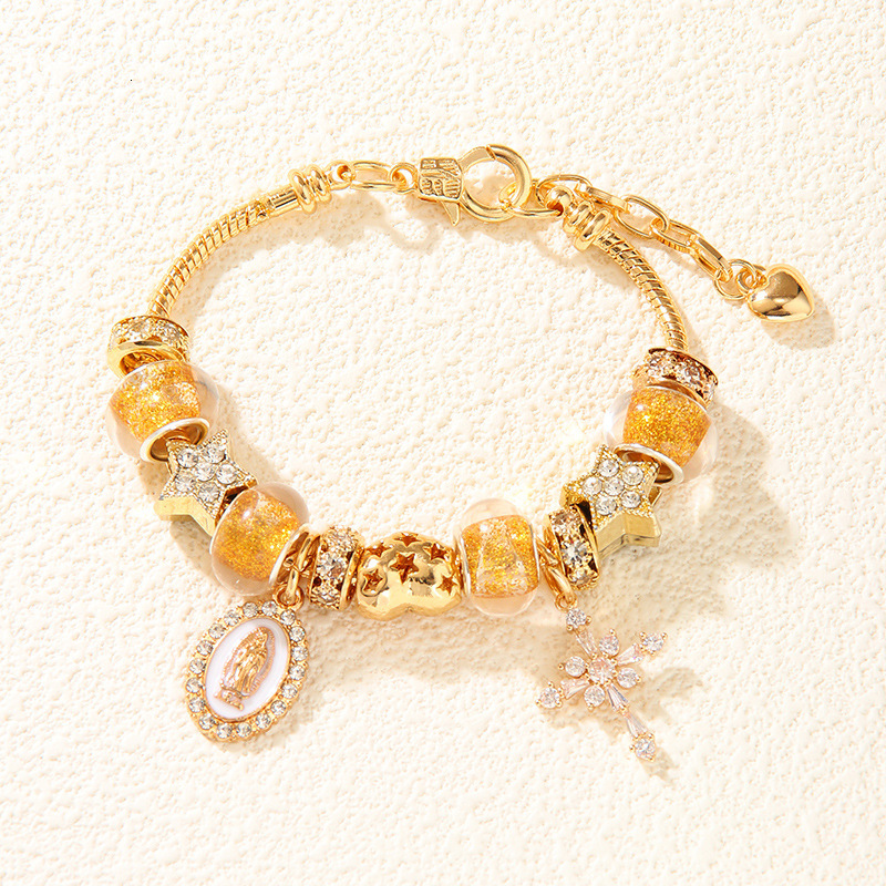 Hot Selling Golden Potter Pendant for Women Pan Family Style Handmade DIY Beaded Bracelet ddmymoon