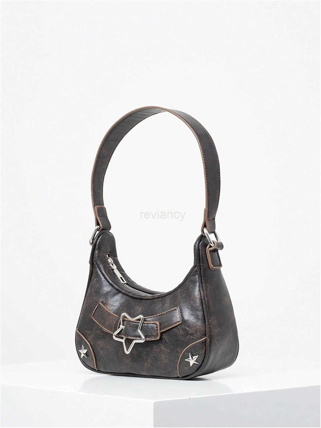 Womens PU Leather Top Handle Medium Square Bag Vintage Shoulder Handbags Hobo BagsW250913