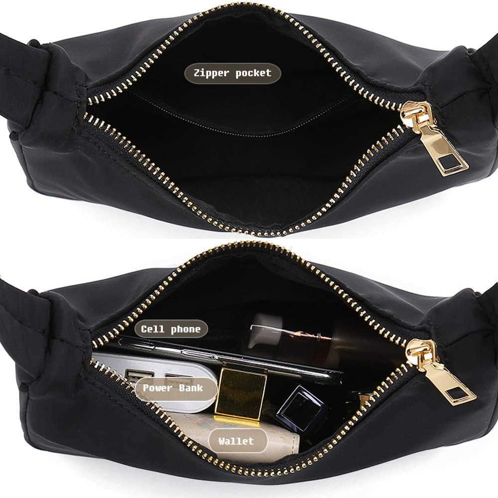 Small Nylon Shoulder Bags for Women Elegant Feminine Mini Handbags with Zipper ClosureW250913