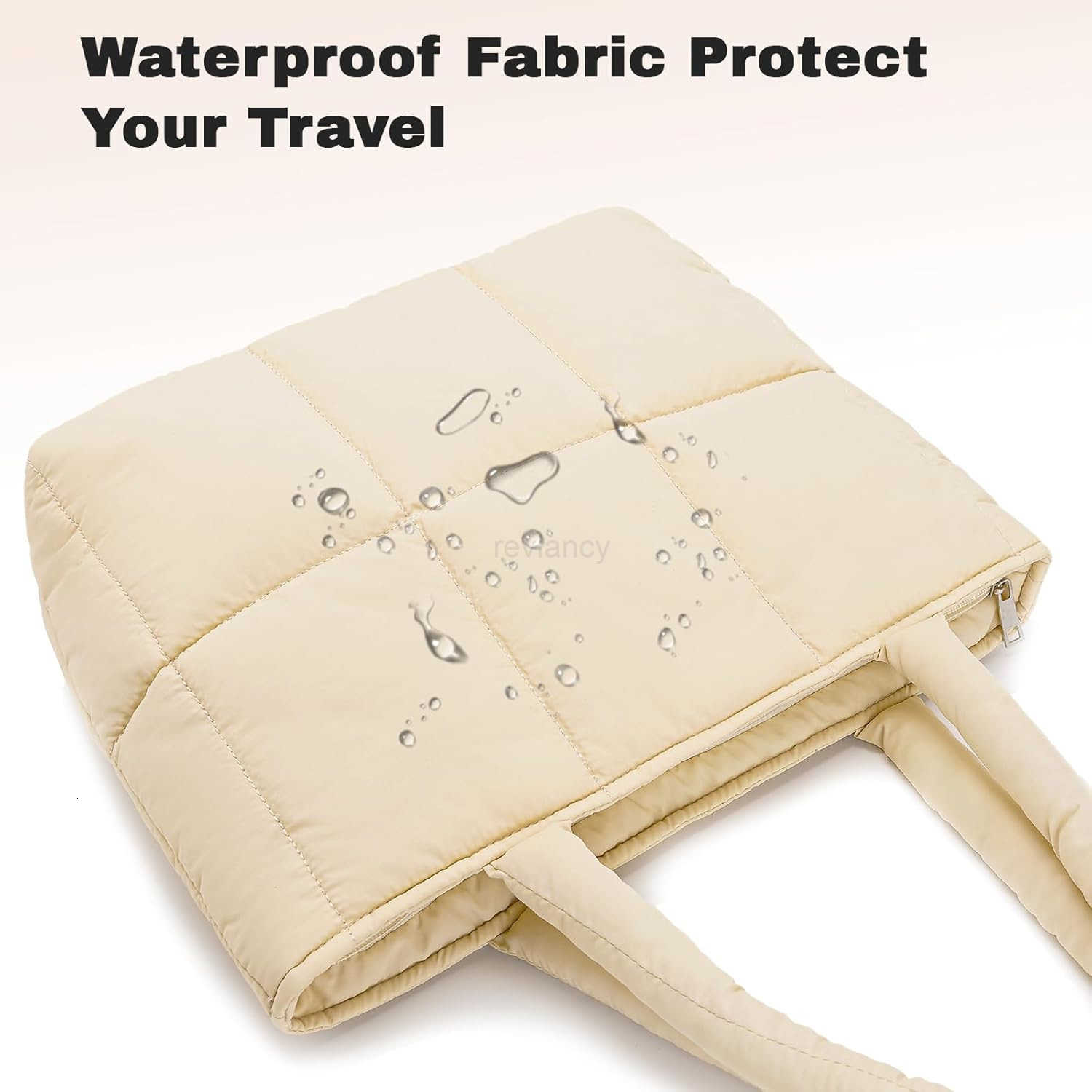 Puffer Tote Bag for Women Large Quilted Puffy Padding Shoulder Handbag Lightweight for Work Travel Gym ShopW250913